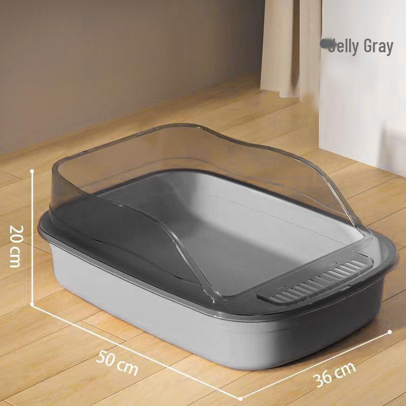 Extra Large Odor-Reducing Semi-Enclosed Anti-Splash Cat Litter Box