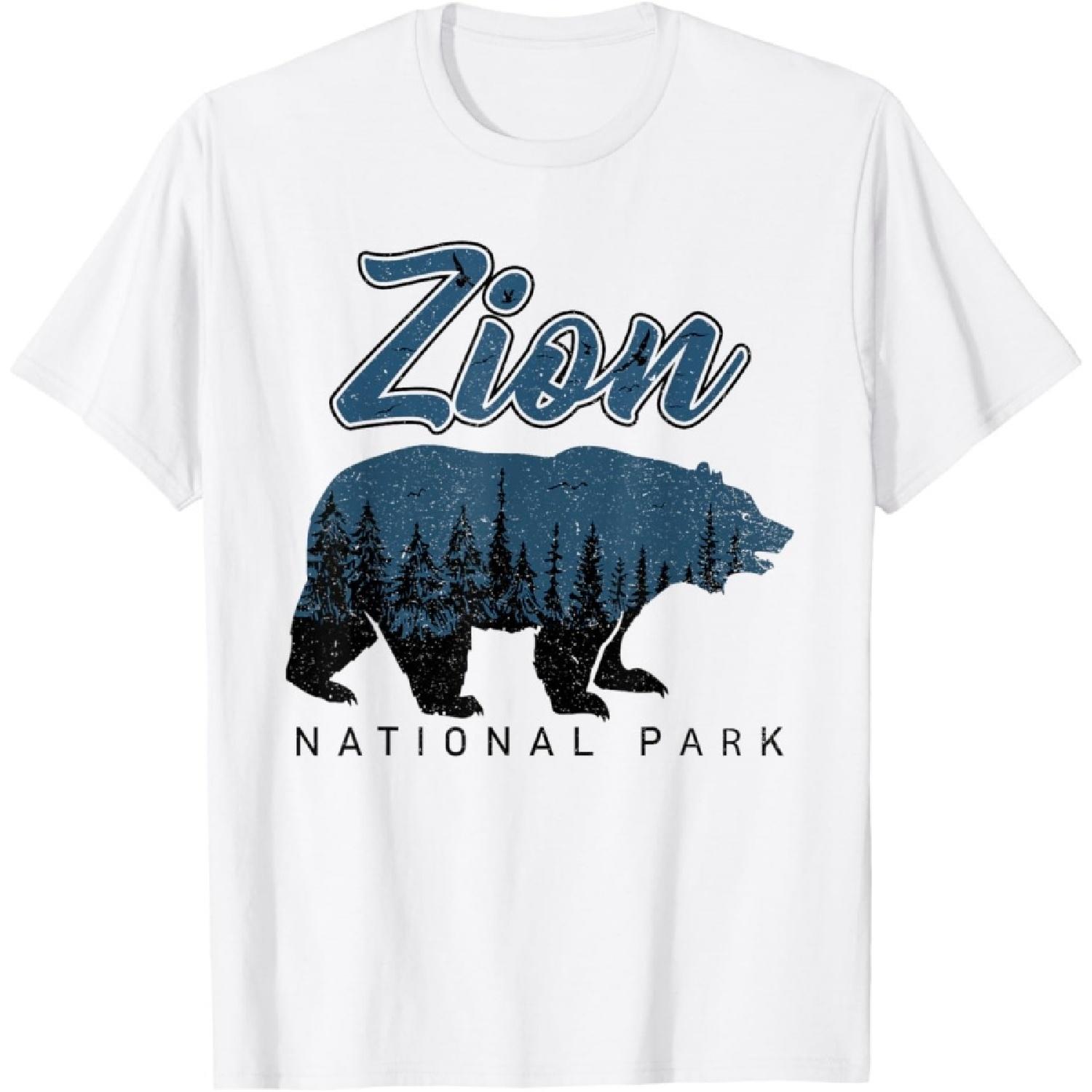 Винтажная ретро футболка с изображением медведя из Национального парка Зайон, Юта S