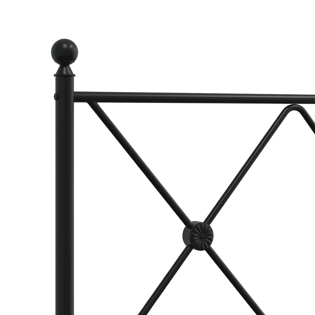 Vidaxl Metalowe Wezgłowie, Czarne, 107 Cm