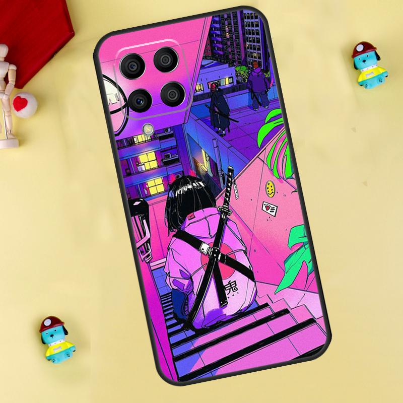 Vaporwave Glitch Anime Case For Samsung Galaxy M13 M33 M53 M14 M12 M15 M06 M16 M36 M56 M31 M32 M52 M35 M55 M34 M54