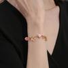 Fashion Peach Charm Bracelet Symbolizing Sweetness and Good Fortune Suitable for Youthful Women and Fashion Enthusiasts