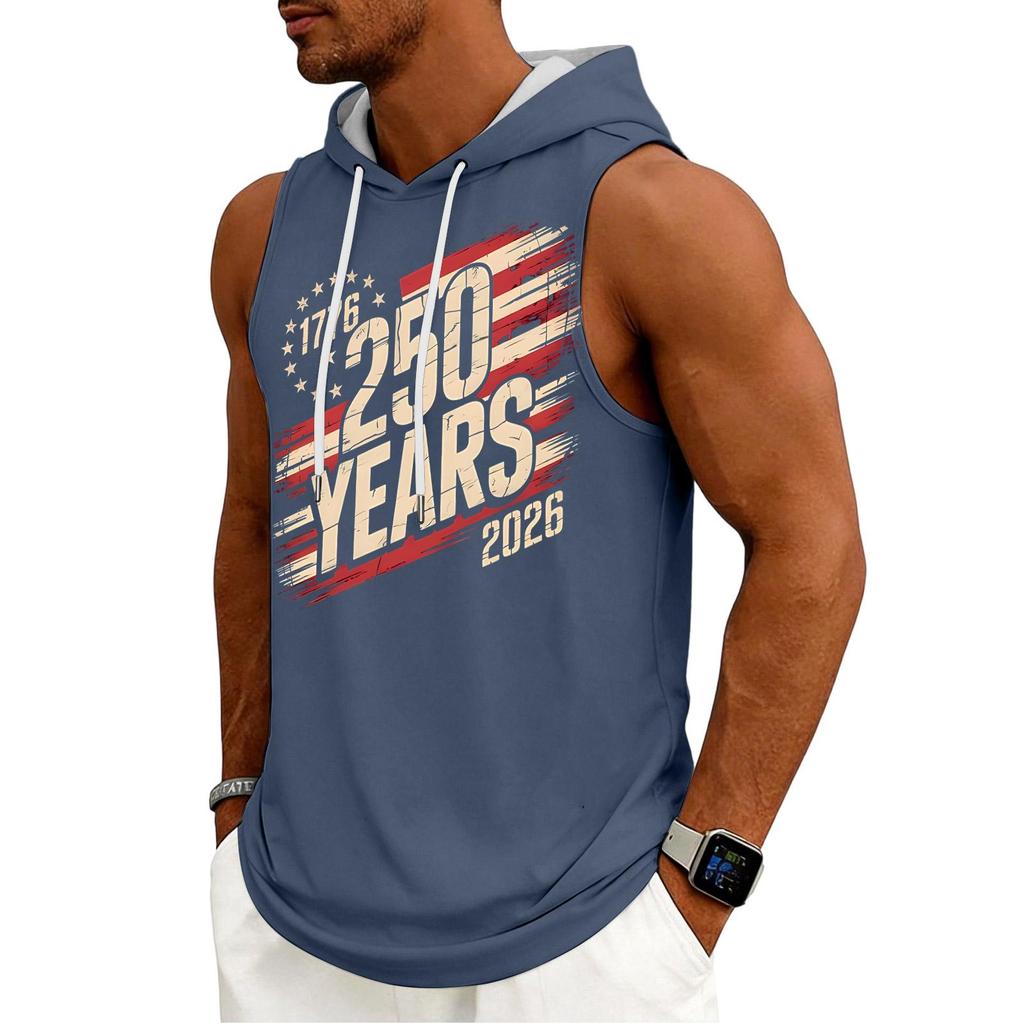 Men's Tank Top Gym Sleeveless Hoodie Shirt Washed Sports Muscle Shirts Fitness Vest With Hood