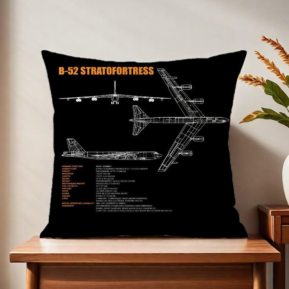 Aircraft Pilot Print Black Cushion Cover Printed Pillow Unique Home Decor Sofa Cushion Cover Home Decoration
