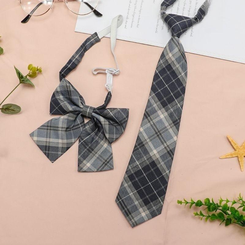 Childrens School Uniform Tie With Gingham Pattern Design For Graduation Photo Shoots