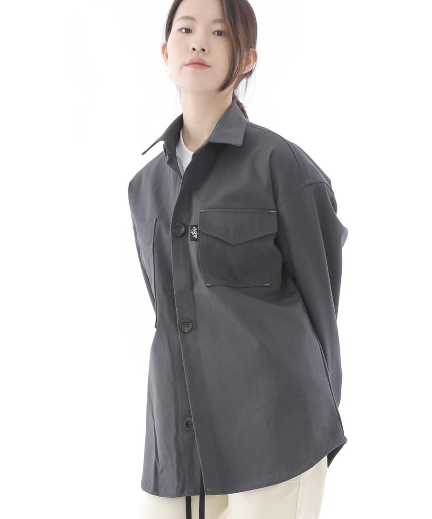 Saintcrew Two-Layer Bartack Pocket Button Shirt Jacket 2L-401Sj Charcoal