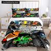 Capa de edredom Monster Truck Catroon Monster Jam Conjuntos de cama Capa de edredom macia e fronhas para adolescentes Solteiro/Casal/Queen/King