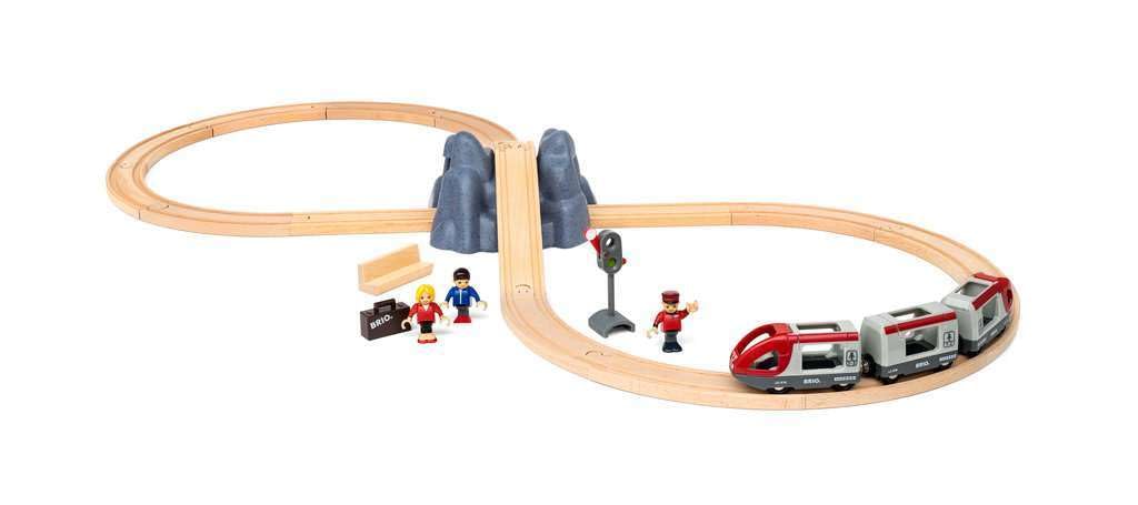 BRIO WORLD Figure-8 Starter Set 33773 (26 pieces) for ages 3 and up (electric train, toy, wooden tracks)