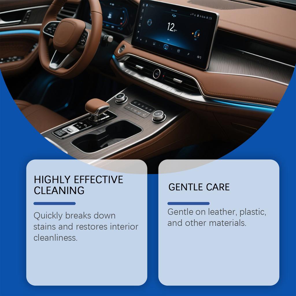 Auto Interieur Reiniging En Onderhoud Spray - Universeel Voor Het Reinigen Van Interieur Oppervlakken, Verwijderen Van Vlekken, En Onderhouden Van Leer En Stoffen. 120ml