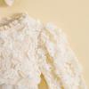 Newborn Baby Girls Rompers Ruffle Baby Girl Clothes Spring Autumn Lace Floral Jumpsuits 2pc Outfits Baby Clothing