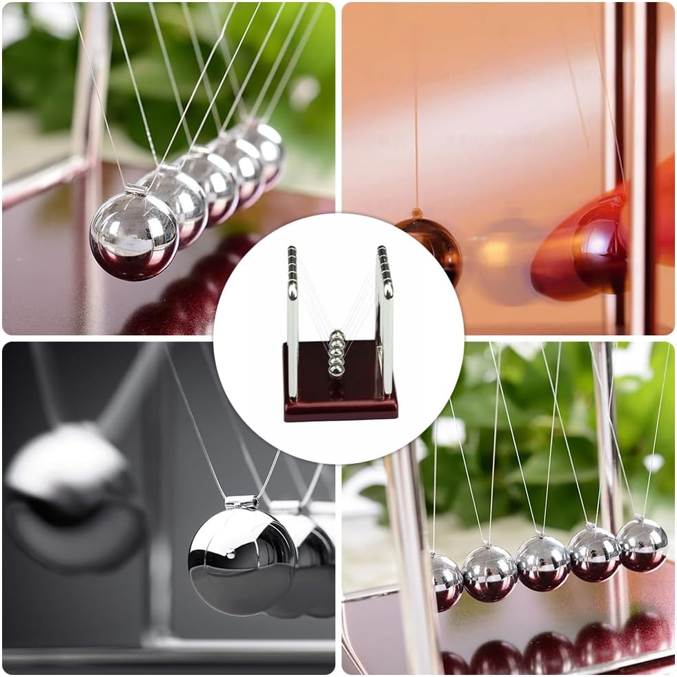 Newton Cradle Balance Ball 5 Physical Swinging Magnetic Balls Newton Pendulum for Educational Science Office Desk