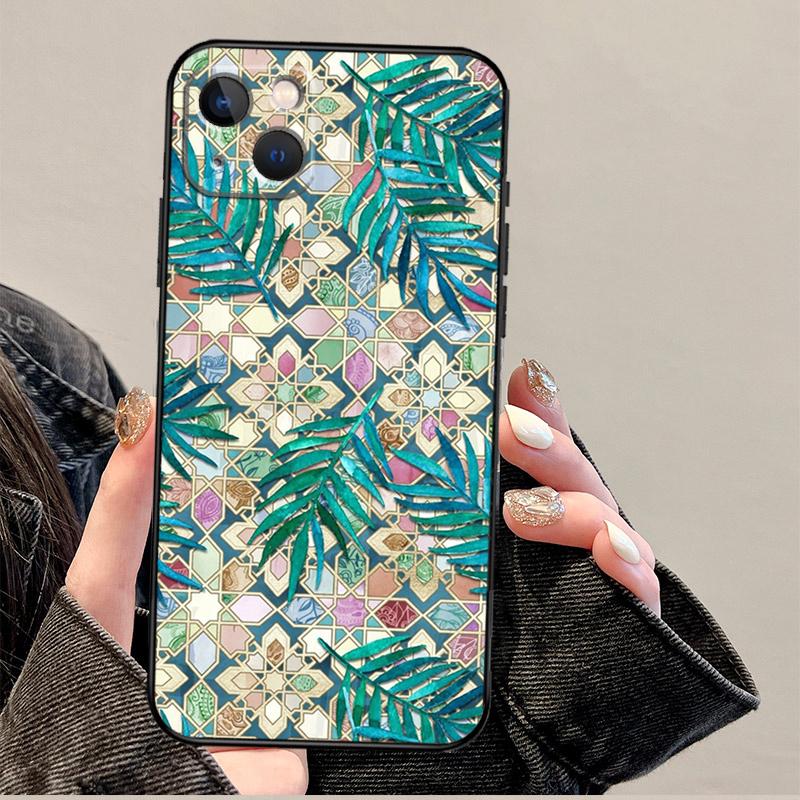 Gedämpfte Marokkanische Mosaikfliesen Handyhülle Für iPhone 17 Pro Max 14 13 12 11 15 16 Pro Max mini 15 Plus 16e 17 Air Cover