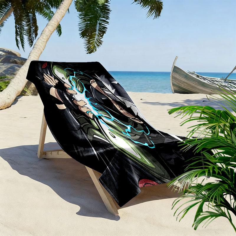 Naruto Kakashi Print Beach Towel, Large Soft Quick Dry Towel for Beach Camping Swimming