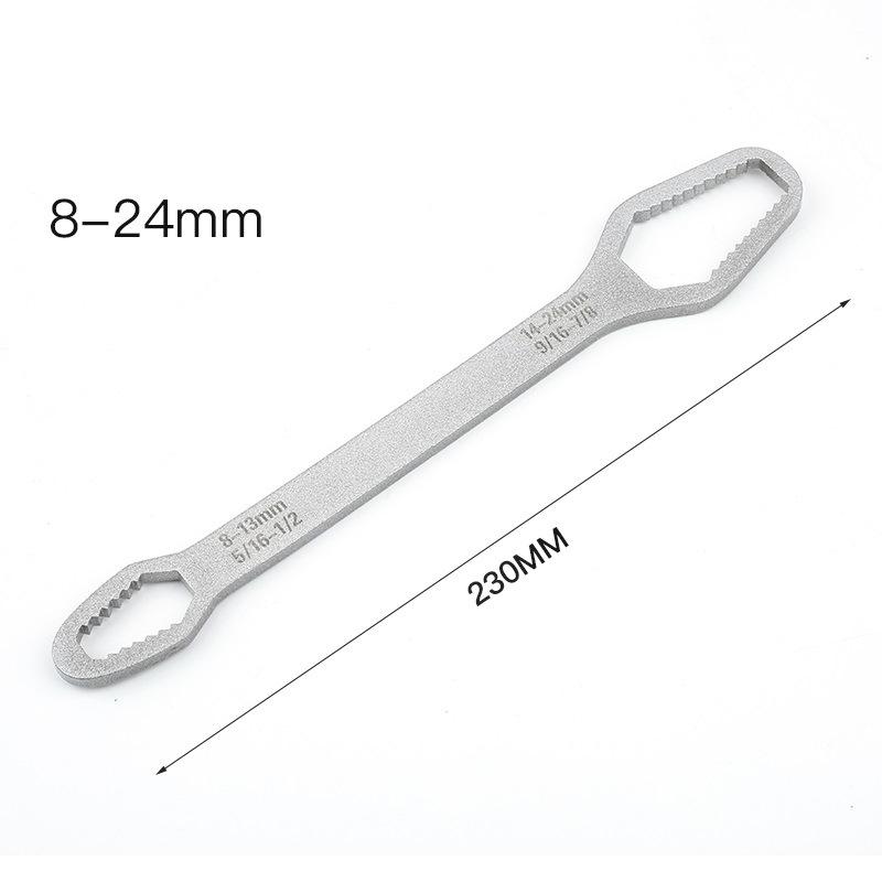 1pc Universal Double Ended Wrench, Self-Tightening 3-17mm Screw Nuts Repair Wrench, Double-Headed Ratchet Spanner, Adjustable