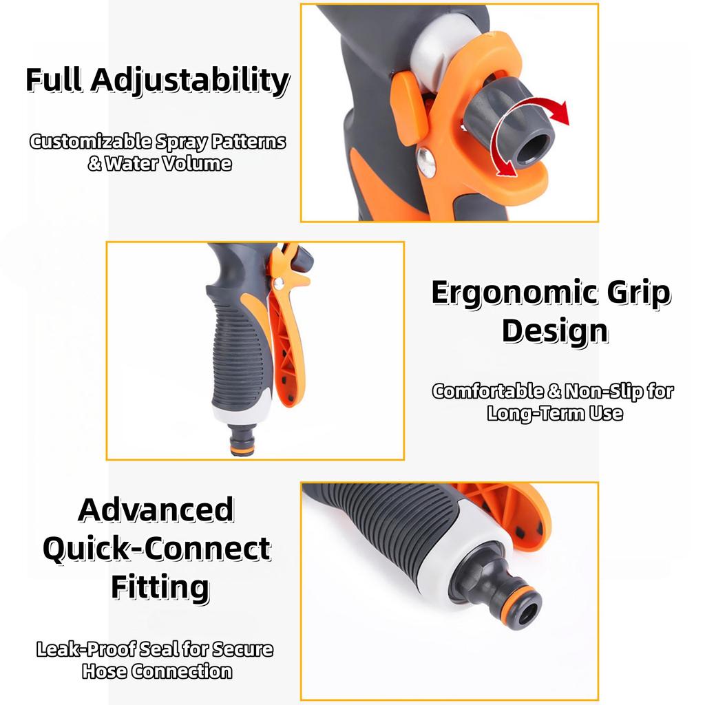 Multi-Function High-Pressure Water Nozzle  8 Modes for Car/Home/Garden