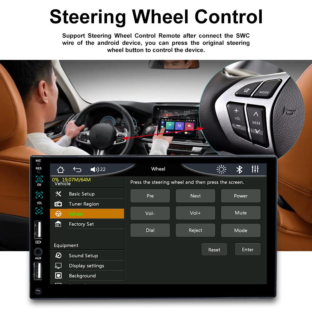 Reakosound 1 Din Car Radio 7" Universal Carplay Multimedia Player Android Auto Audio MP5 Bluetooth USB TF FM Camera Car Stereo