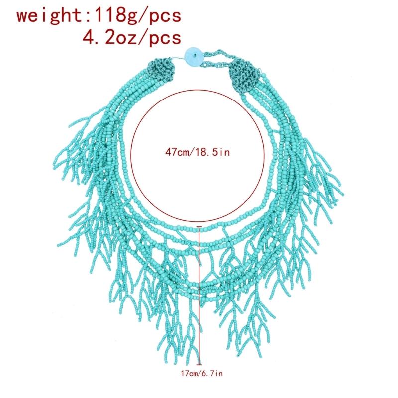 Handmade Multilayer Rice Beads Necklace Choker Necklace Jewelry For Women Skin Friendly Bohemian Dress Neck Wear