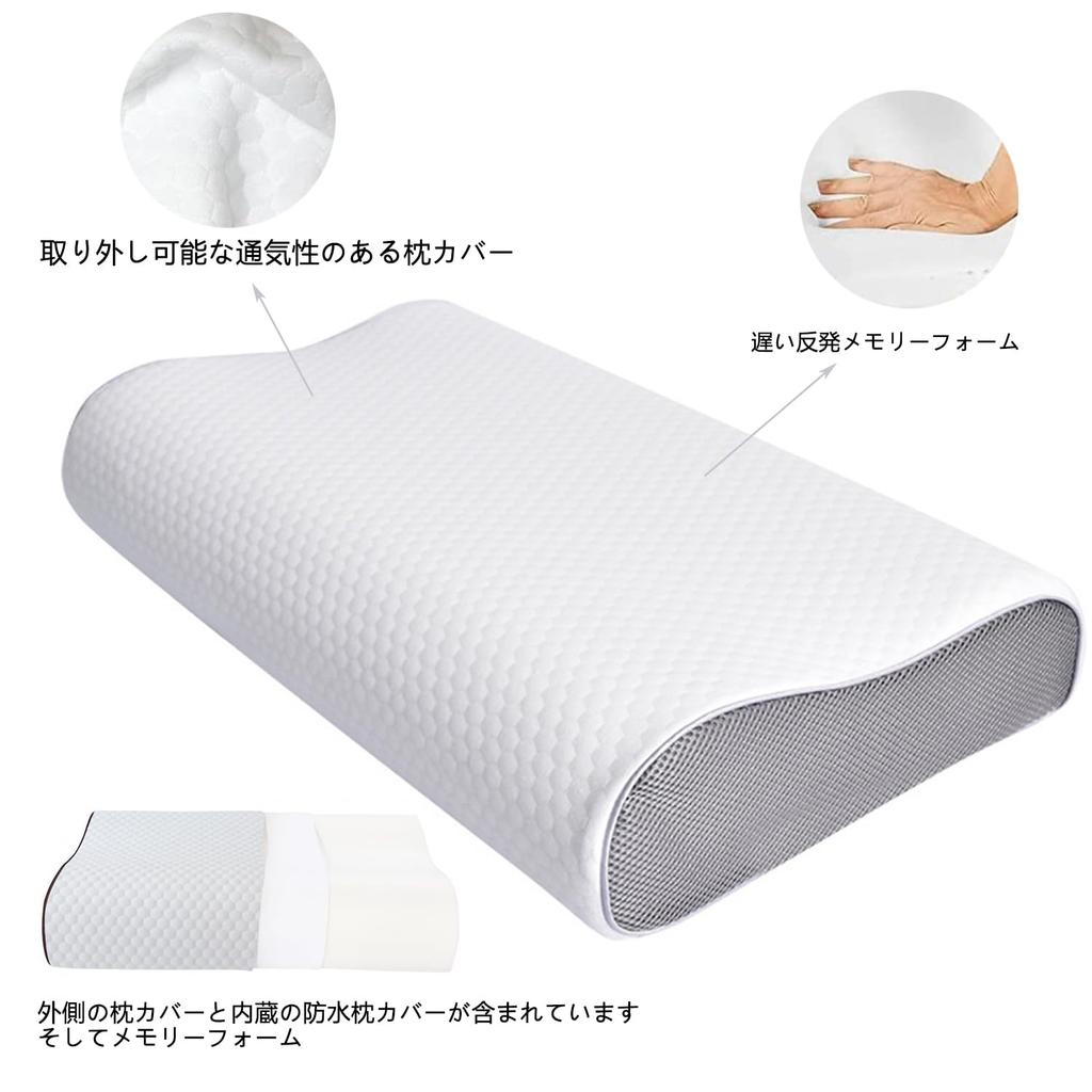 Memory Foam Pillow, Orthopedic Pillow for Neck Pain, 3D Ergonomic Pillow, Side and Back Pillow for Neck Pain, Ideal for Side, Back, and Stomach
