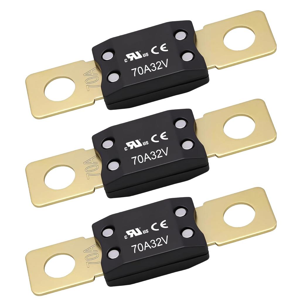 50A MEGA/AMG Fuse, UL Certification, High Current Bolt Mount Automotive 50 Amp for Cars, Trailers, Trucks, Buses, Caravans, Boats