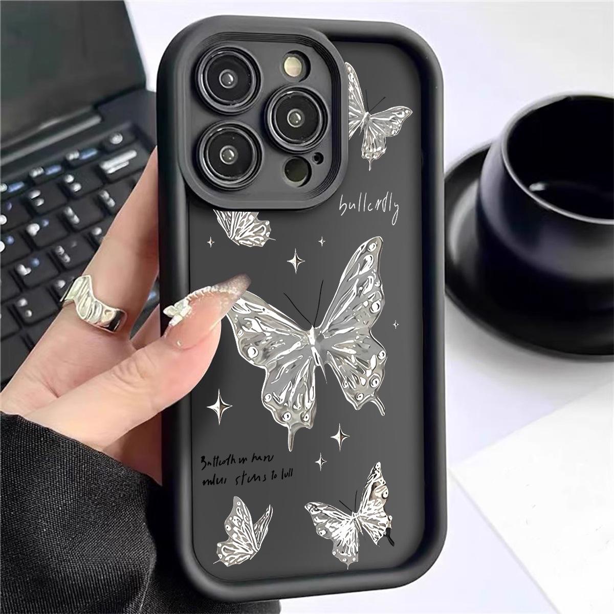 

Серебряный Чехол для iPhone 15/16/17 с Дизайном Бабочка Алмазный Крест - Черная Прорезь Дизайн Небесное Око Xiaomi POCO X6 Pro 5G/Redmi K70E чёрный