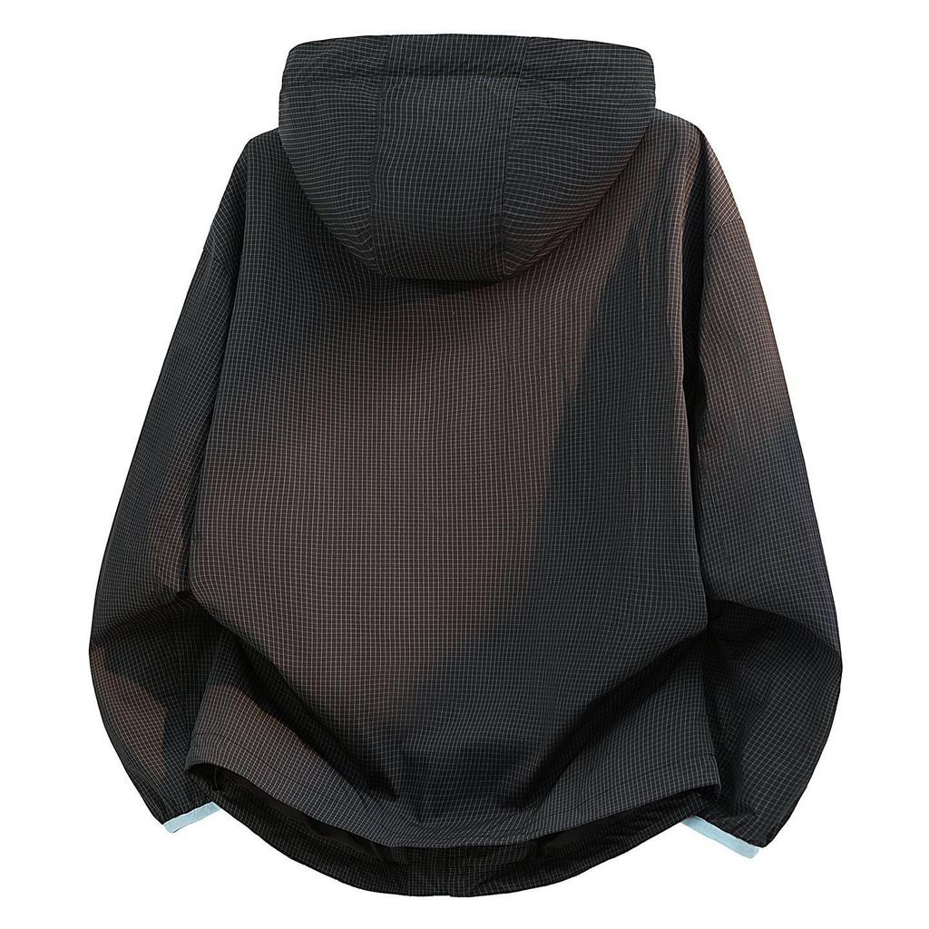 2026 Spring Men's American-Style Slimming Hooded Windbreaker Jacket - Trendy and Casual