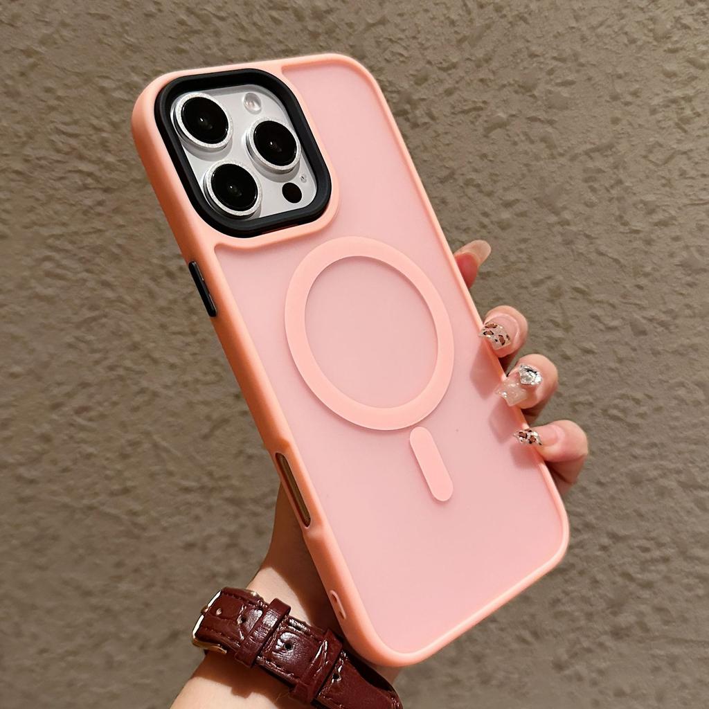 Skin Feel Scrub Suitable for IPhone 16 Magnetic Phone Case Apple 15promax Simple Transparent 14 Solid Color Anti Fall