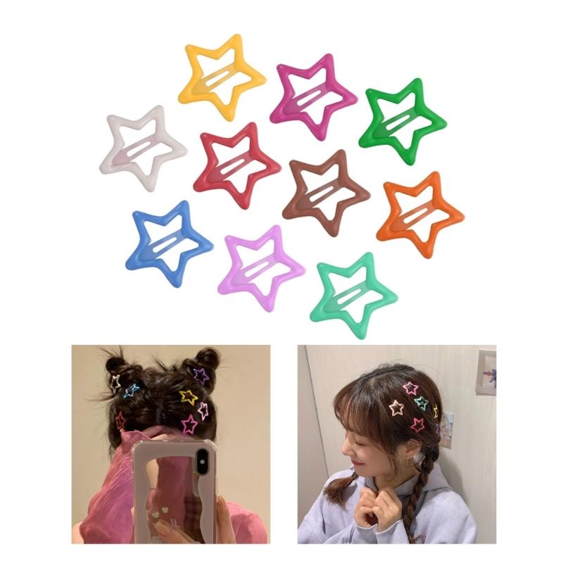 Set of 10 Hollow Star Hairpins Hair Clip Pentagram Hairpin Hair Clip Hairpin Hair Barrette Headwear Hair Pin for Girls