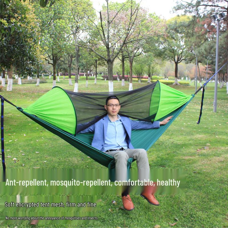Automatic Quick-Open Mosquito Net Camping Hammock