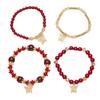 Bohemian Multi-layer Crystal Beaded Butterfly Pendant Stacking Bracelet