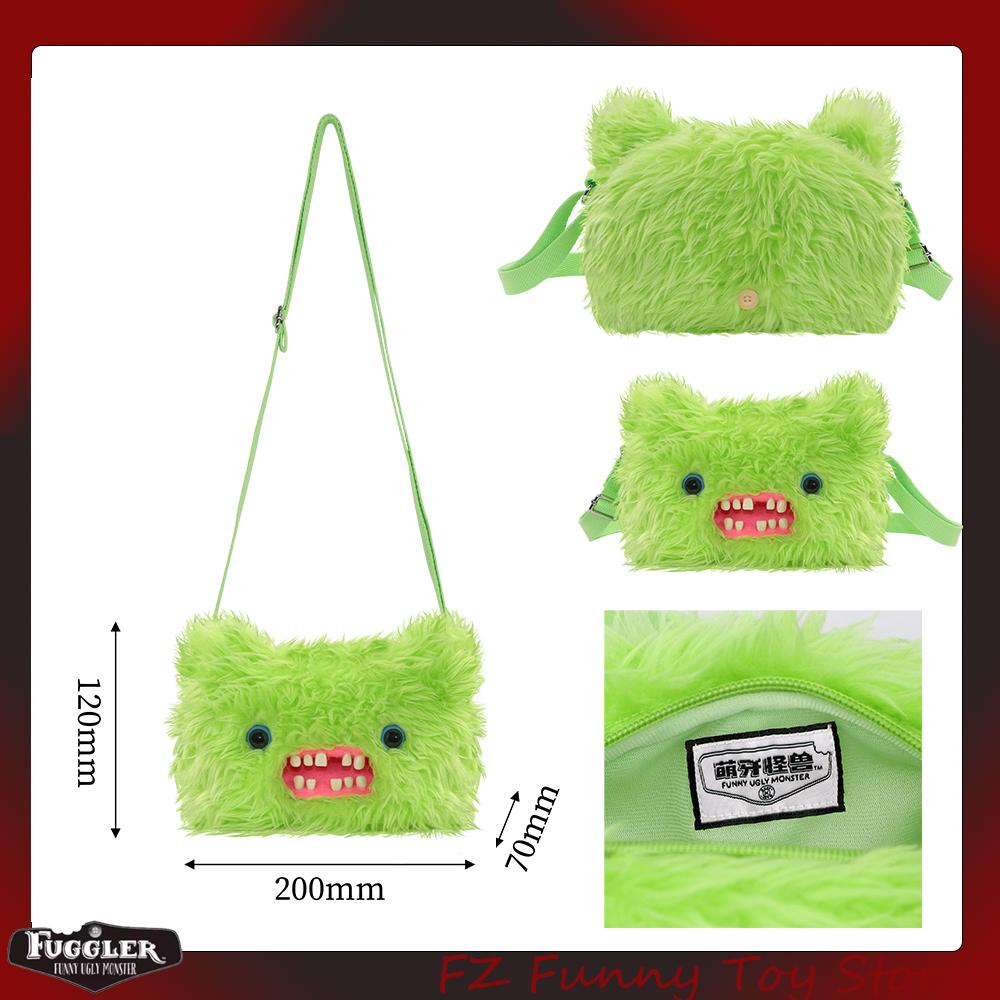 Cute Ugly Monster Plush Crossbody Bag Big Head Furry Shoulder Purse Funny Gift