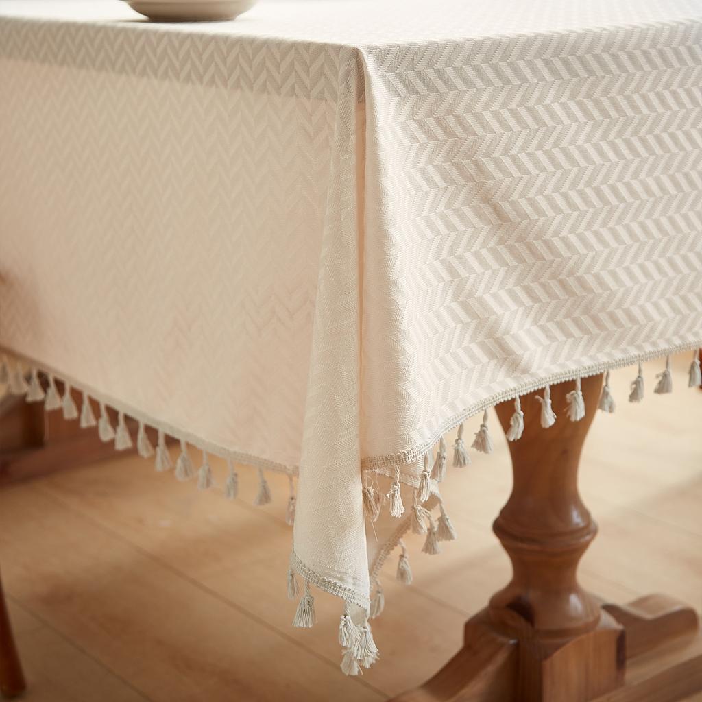 Bohemian Style Tablecloth, Rectangular Tablecloth, Wrinkle Resistant And Washable Dining Table Cover, Tassel Restaurant Party Decoration