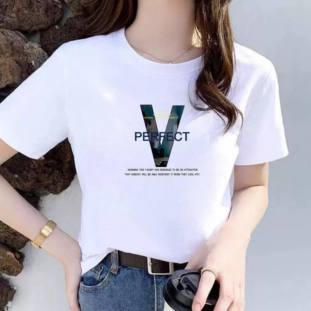 Summer 2026 Women's Casual Loose Fit Round Neck Printed T-shirt