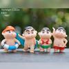 4Pcs/Set Cartoon Anime Crayon Shin Chan Action Figures Collection PVC Model Doll Kawaii Toys Desktop Decoration Birthday Gifts