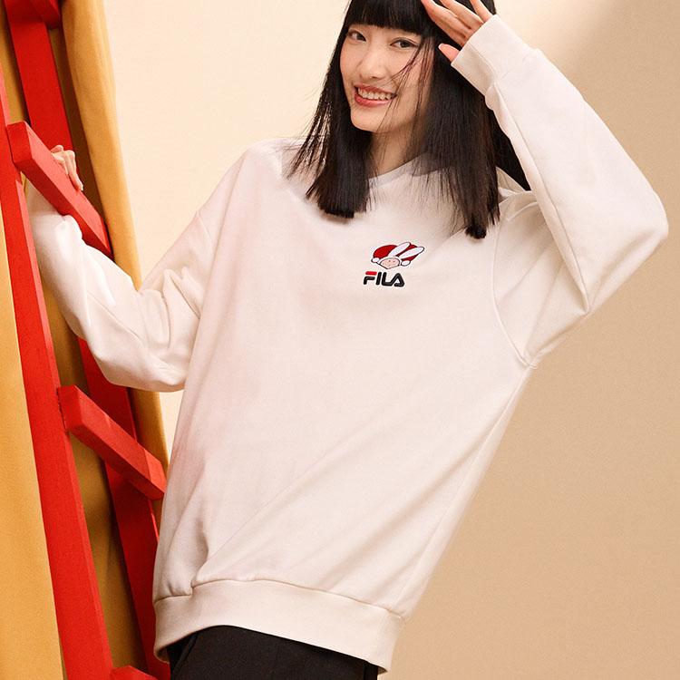 New FILA Sweatshirt Unisex Cloud White F11U319207F-WT