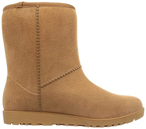 Okamoto Waterproof Mouton Rain Boots In Camel