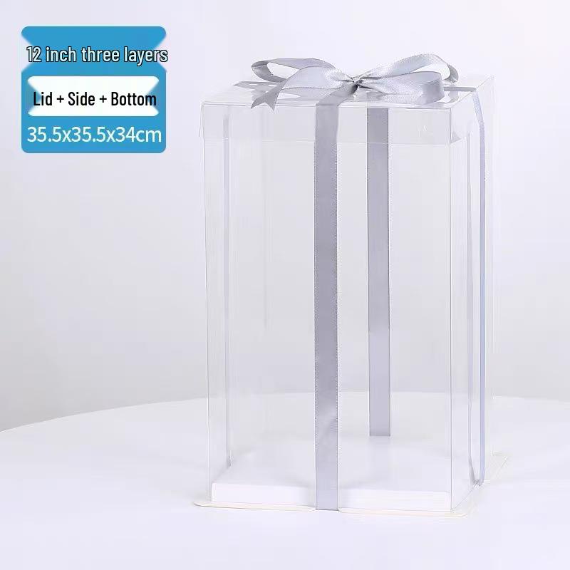 Klare doppellagige Geburtstagskuchenbox - Mehrere Größen: 4, 6, 8, 10, 12 Zoll