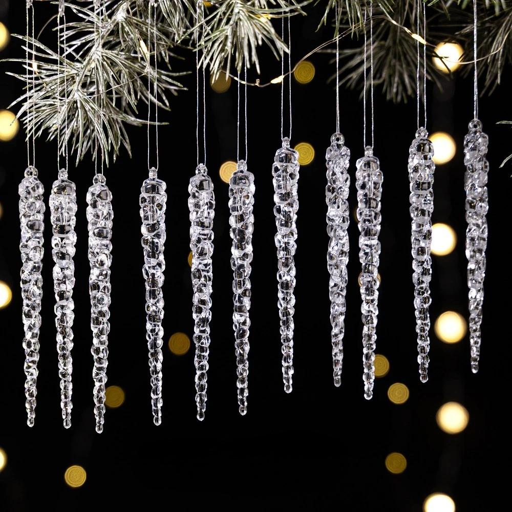 

Christmas Tree Hanging Decorations: 12 Pieces Of Creative Acrylic Simulated Icicles For Home