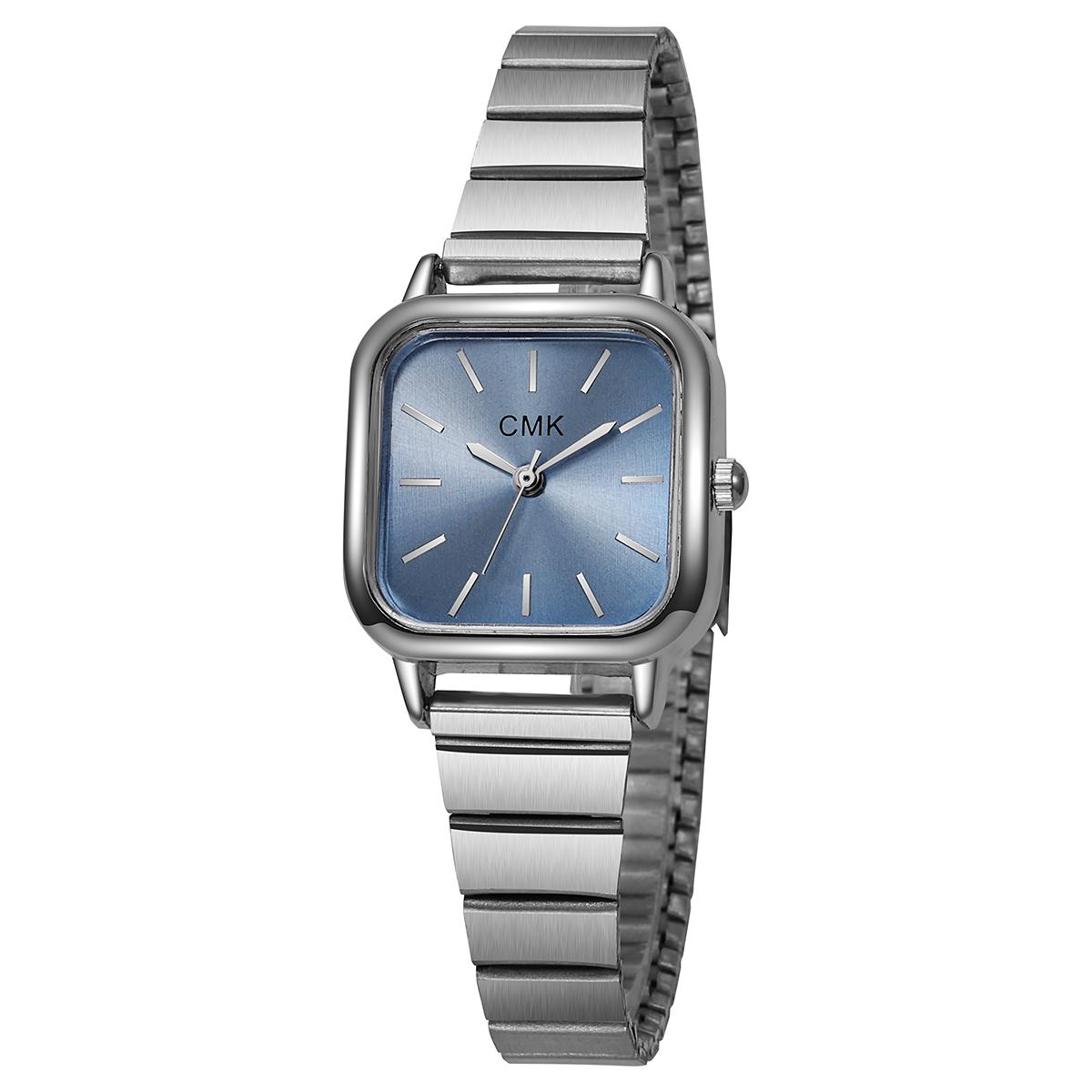 

Новая модная ретро повседневная деловая простая квадратная модель циферблата стальной ремешок женские часы; предпочтительно на день рождения. синий