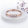 Grundläggande Minimalistisk Trendig Snygg Med Strassarmband Roséguldton Öppen Armbandsarmband Flickvän Födelsedag Utlottningspresentidé Icke-bleknande Enkel