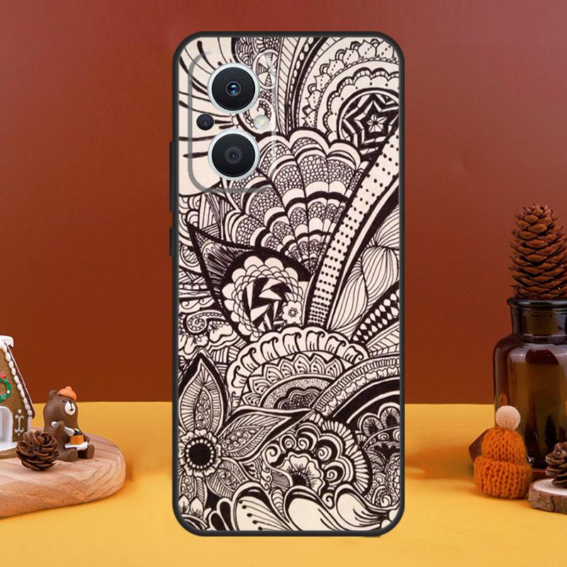 Indyjskie Kwiatowe Henna Mandala Etui Dla OPPO Reno 4Z 5Z 8T 10 Pro 11 F 4 6 7 8 5 Lite OPPO Find X6 X5 Pro X2 X3 Lite Pokrowiec