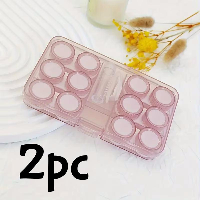 6-in-1 Contact Lens Case Transparent Eye Contacts Storage Box with Tweezer for Beauty Pupil Portable Travel Makeup Accessories