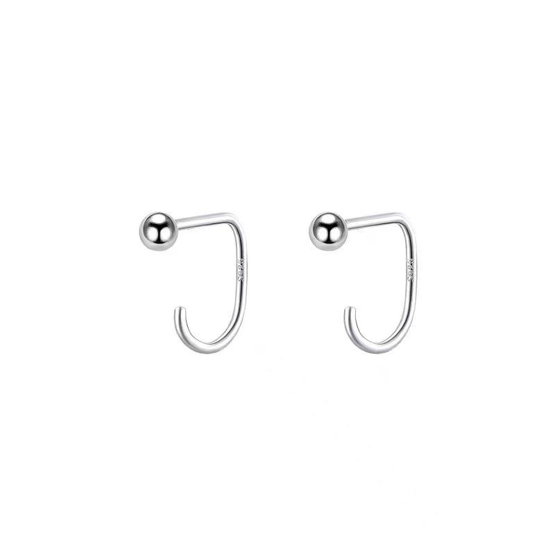 Stylish Curved Hook Geometric Line Earrings - Simple, Versatile, and Elegant Ear Accessories.