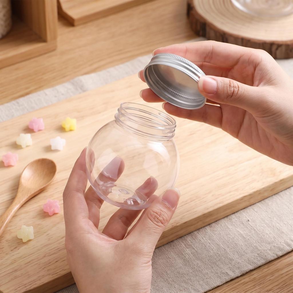 Sewacc Christmas Transparent Snow Globe DIY Set of Plastic Snow Globe Bottles Kit, 150ml, 10,