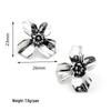 S925 Sterling Silver Four-Leaf Clover Lily Stud Earrings for Women - Simple Fashion Retro Thai Silver Jewelry