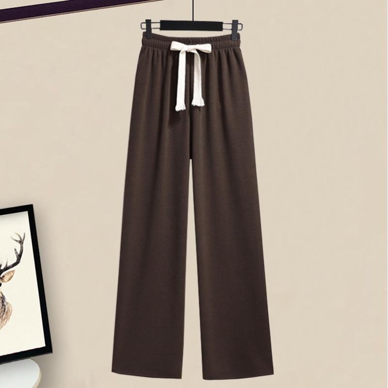 

Women s Slimming Casual Hooded Zip-Up Sweatshirt & Wide-Leg Pants Set M 80-100 jin