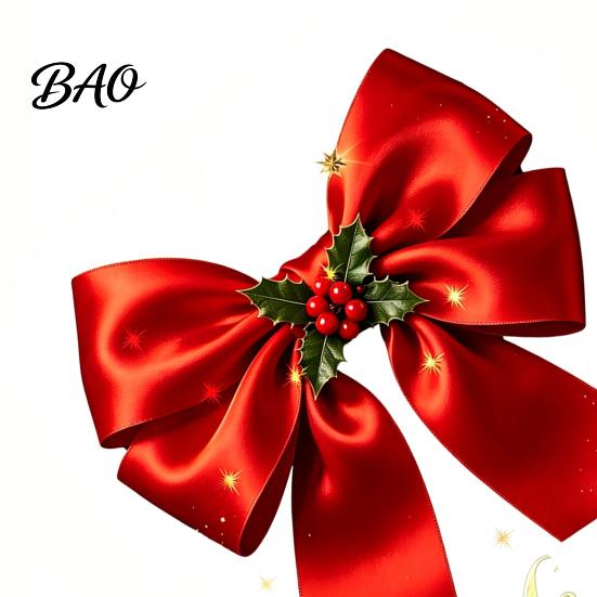 Party Window Decor Christmas Bow Sticker, Red Static Cling, Waterproof Decorative Holiday Gifts Removable PVC Decal for Home Glass Windows Doors