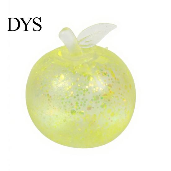 Decompression Toys for Study Maltose Glitter Apple Squeeze Stress Ball, Soft TPR Slow Rising Fidget Safe Kids Toy Anxiety Relief, Cute Fruit