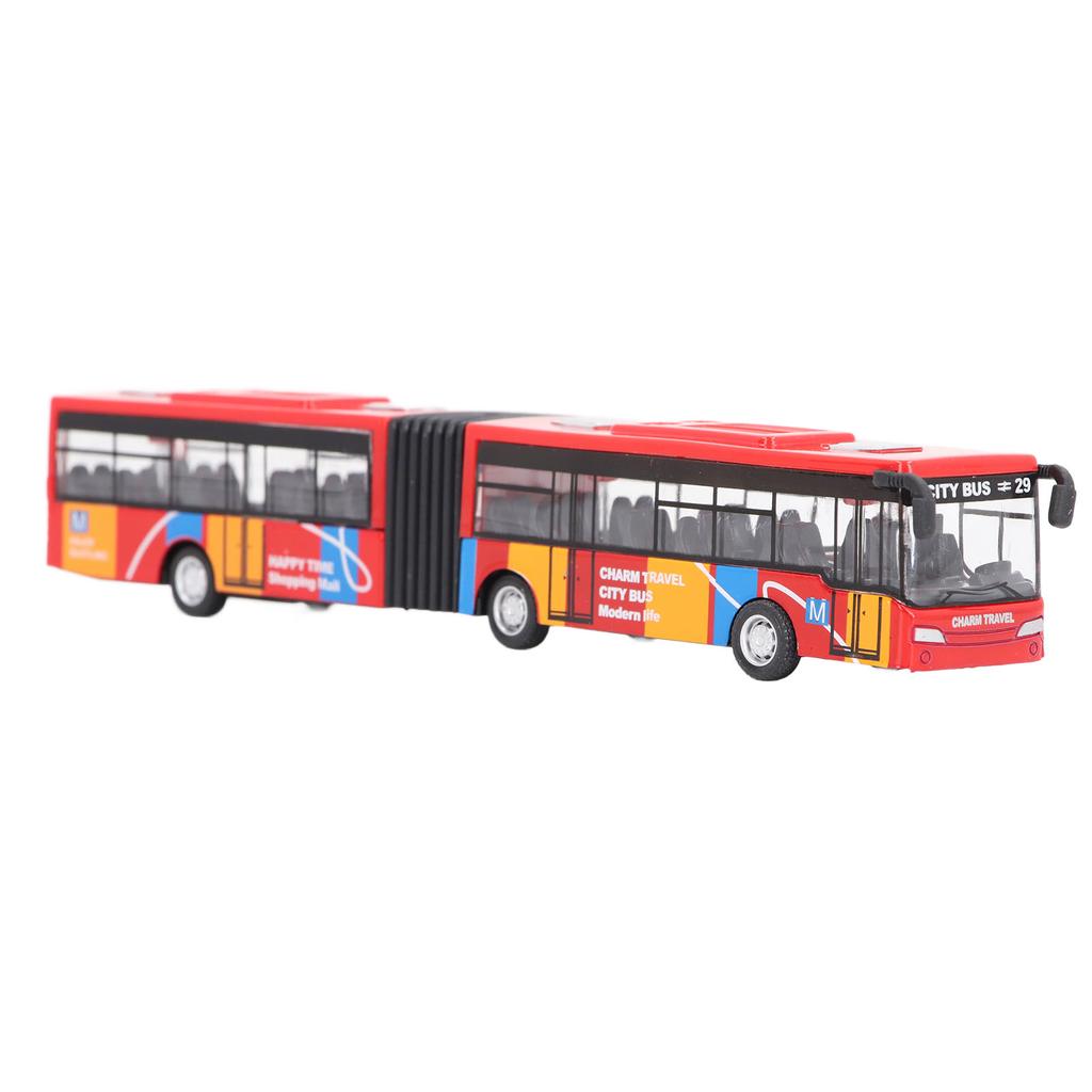 Pull Back Alloy Bus Extended Length Full Function   Structure Educational Alloy Bus Vehicle Model Toy