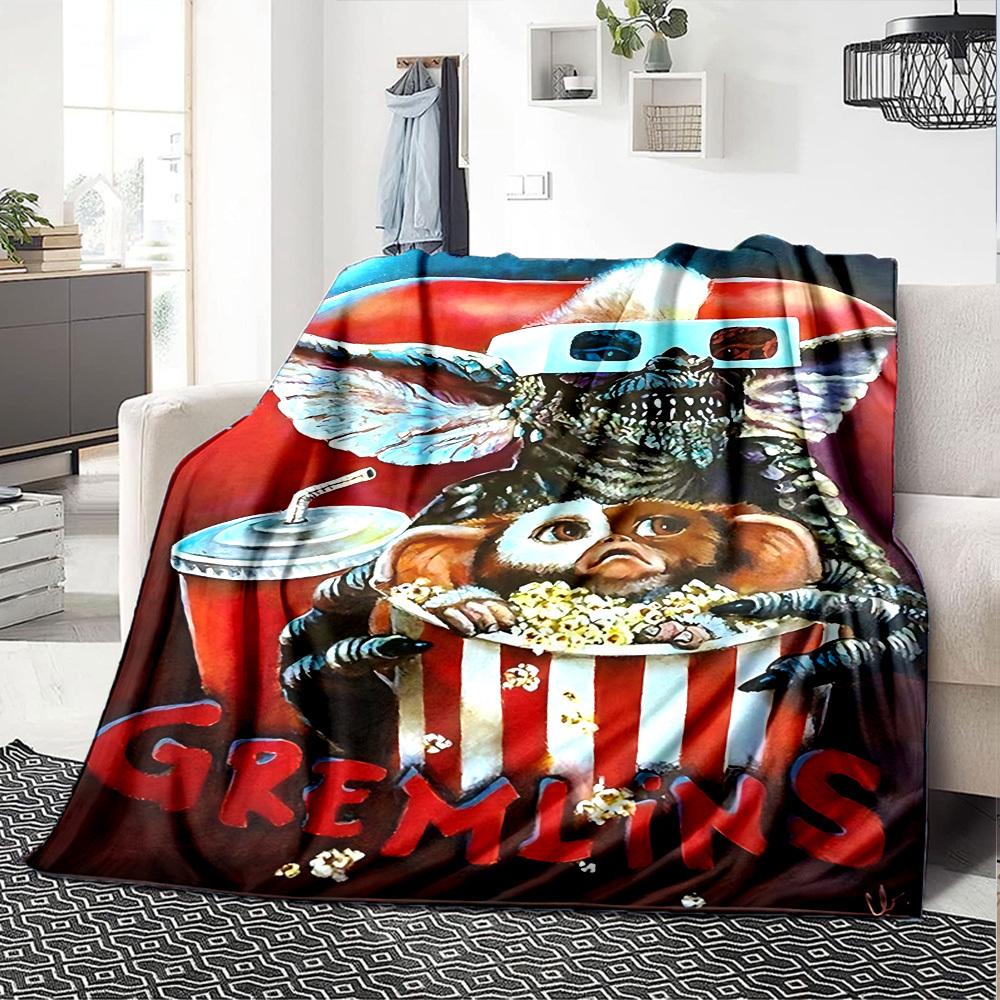 1 Stück Gremlins 3D Kuscheldecke Weiches Flanell, Gemütlich für Alle Jahreszeiten Polyester Perfekt für Zuhause, Büro