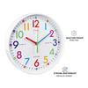 M-Modern-Learning Clock For Kids-Non-Ticking, Battery Operated, Silent Colorful Teaching Tool For Telling Time