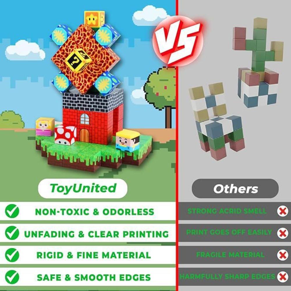 Scene magnetic attraction square building block popular game build children's toy gift